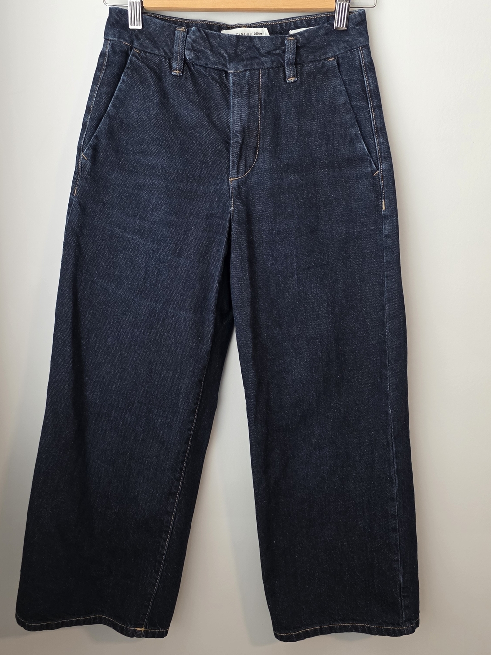 Dynamite Denim Heidi Cropped Wide Leg Jeans Dark Wash Size 25 - Picture 3 of 13